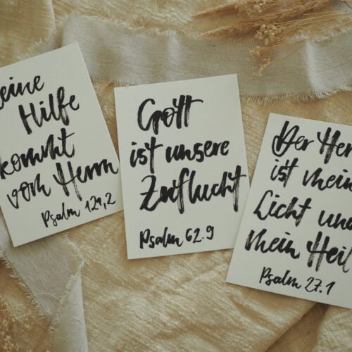 christliches Produkt Ermutigungen mit Psalmworten, 7er Postkartenset mit Bibelversen