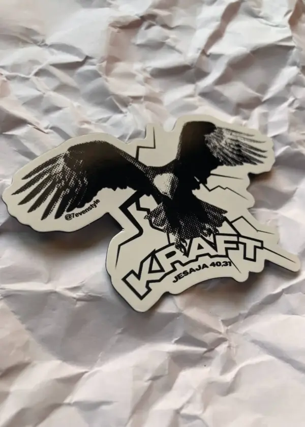 Glaube Sticker mit Adler und Bibelvers Jesaja 40,31, christliche Botschaft, Gottesvertrauen.