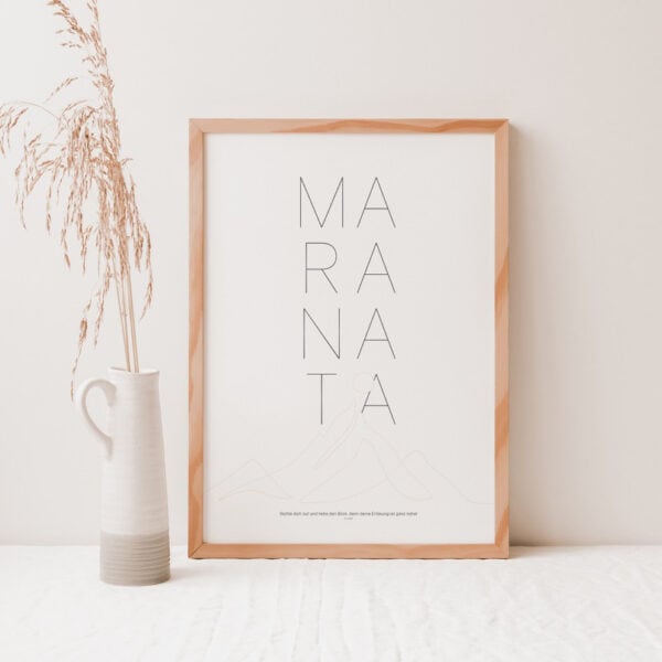 Minimalistische Bibel-Weberdeko im Holzrahmen, christliche Innendekoration.