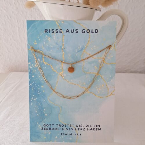 christliche Kleidung Halskette "Risse aus Gold" ErMUTigungsschmuck