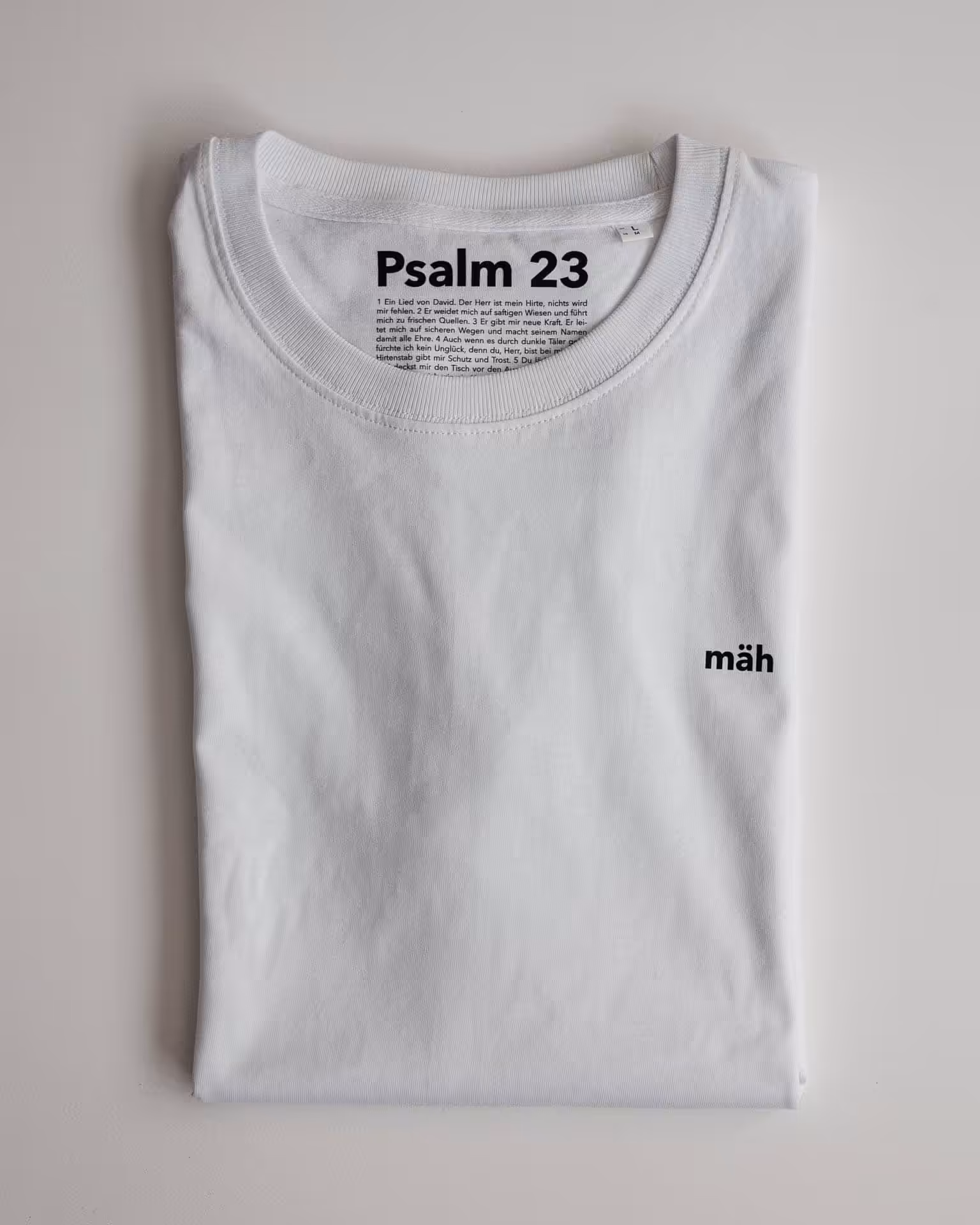 Gebet T-Shirt mit Psalm 23 Bibelvers, christliche Mode, elegante Geschenkidee.