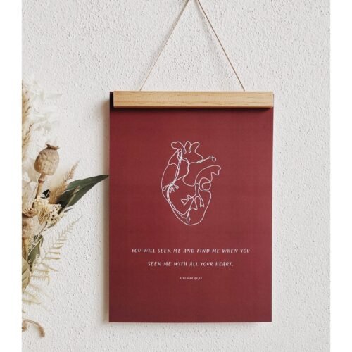 christliches Produkt Heart Print | A4 | Poster | Wandbehang | Deko