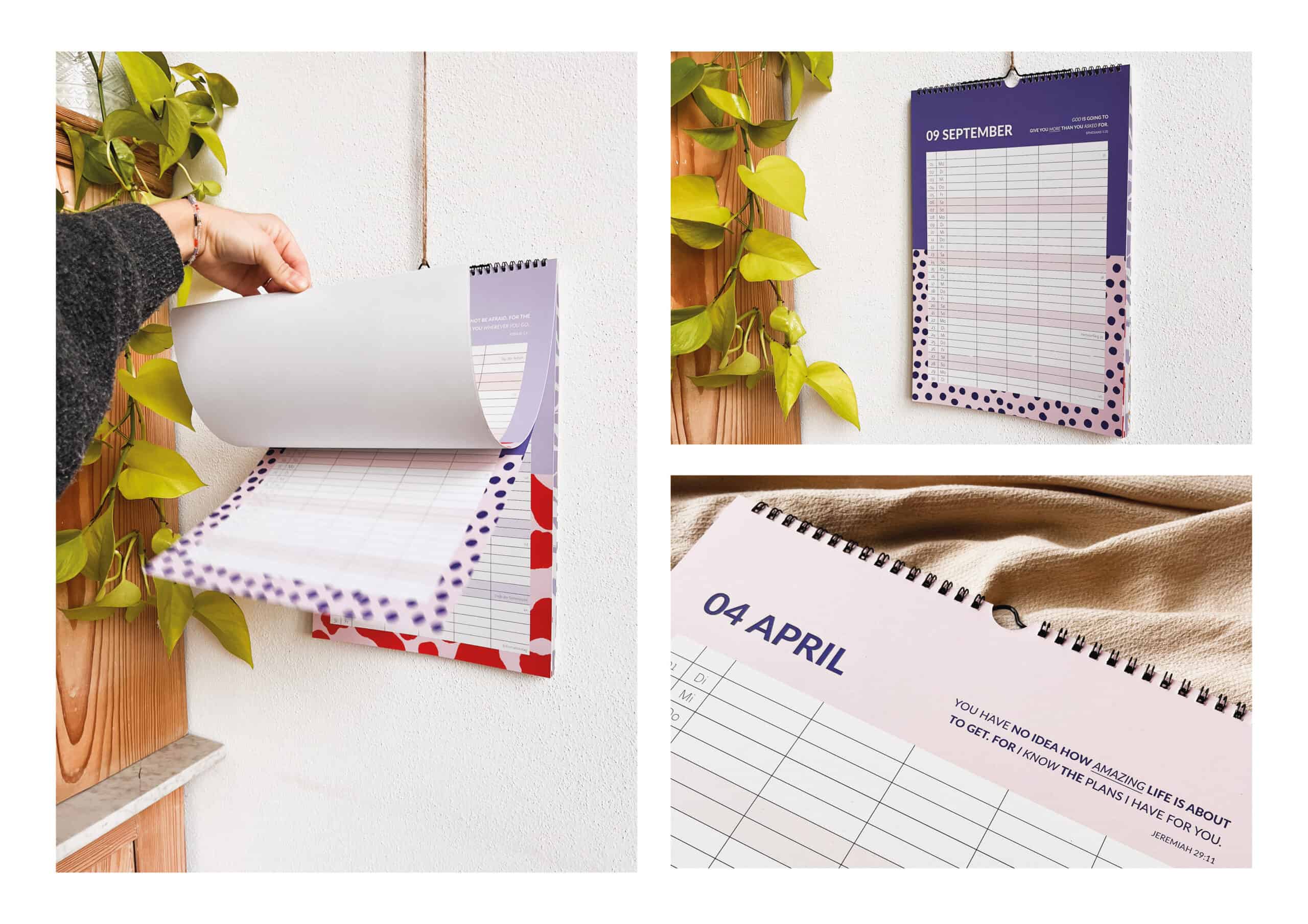 Familienkalender 2025 | 5 Spalten | Feiertage | Kalenderwochen 3 Gebetsplan für Christen, Gebetsnotizen, christliche Kalender, Bibelverse, Gebetsnotizbuch.