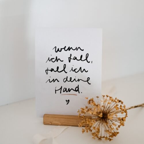 christliche Kleidung A5 Print "WENN ICH FALL, fall ich in deine Hand" MemoryCards Design