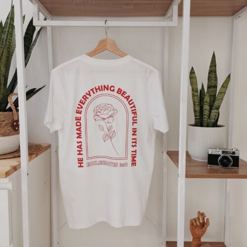 christliches Produkt "BEAUTIFUL" | T-shirt | Weiß | Rot | Christliches T-shirt | AnnamariaDesign