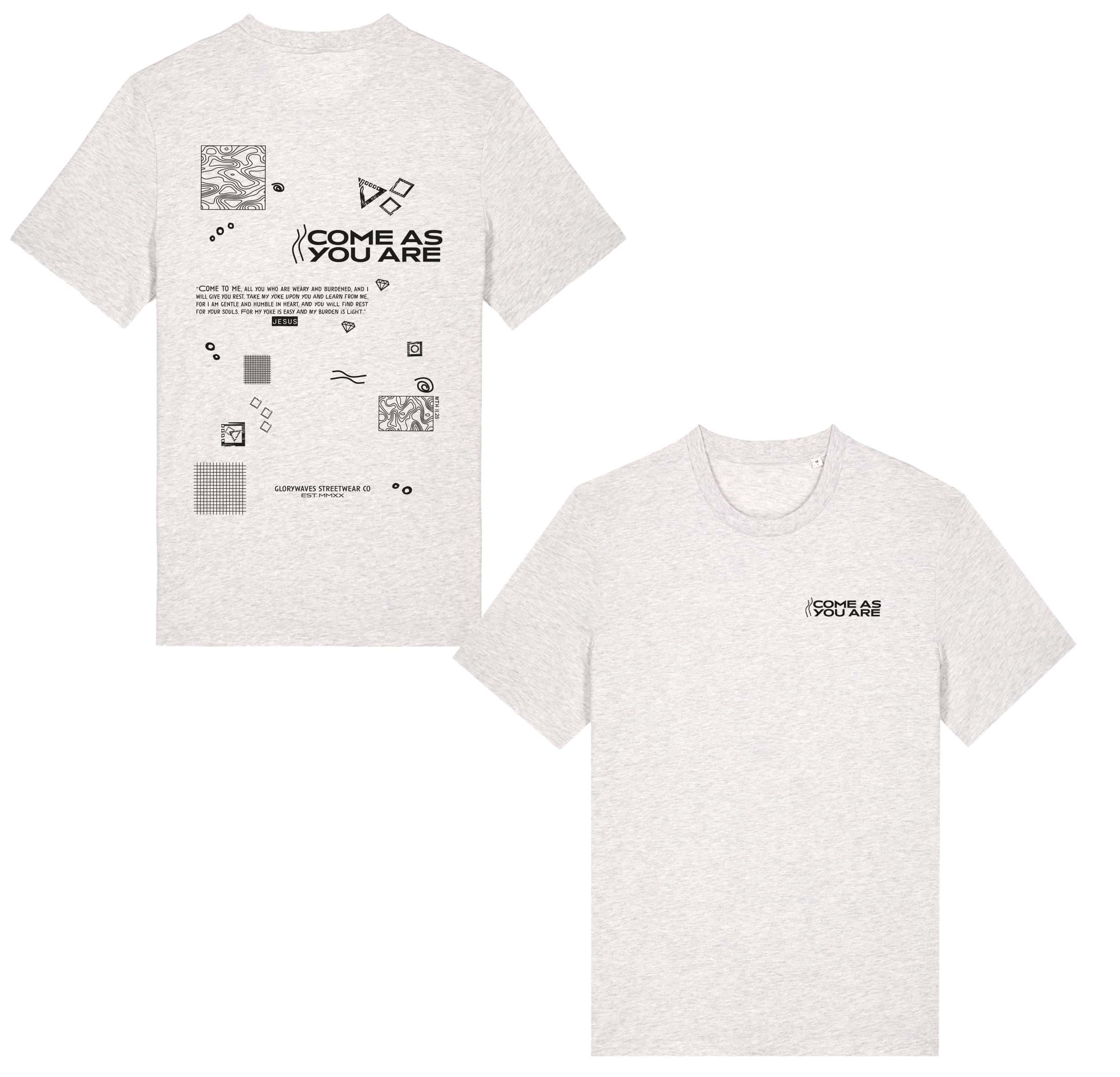 COME AS YOU ARE T-SHIRT GRAU 5 Come as You Are T-Shirt für christliche Marken, streetwear Stil, modisch, casual, bequem.