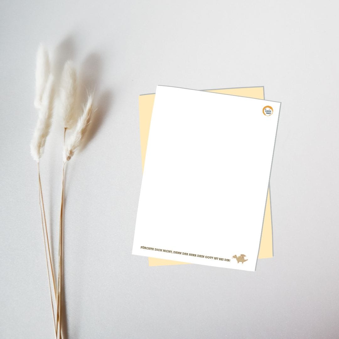 Postkartenset "Mutig und Stark" 3 Glaubenskarte mit christlichem Motiv auf weißem Hintergrund.