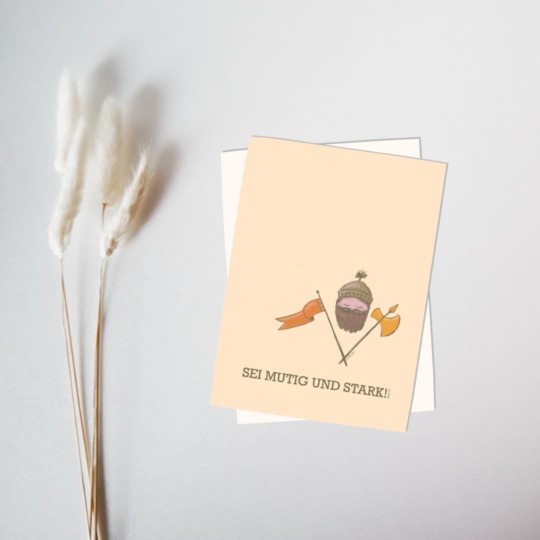 Postkartenset "Mutig und Stark" 2 Ermutigende christliche Grußkarte mit Bibelvers auf Mookho.de.