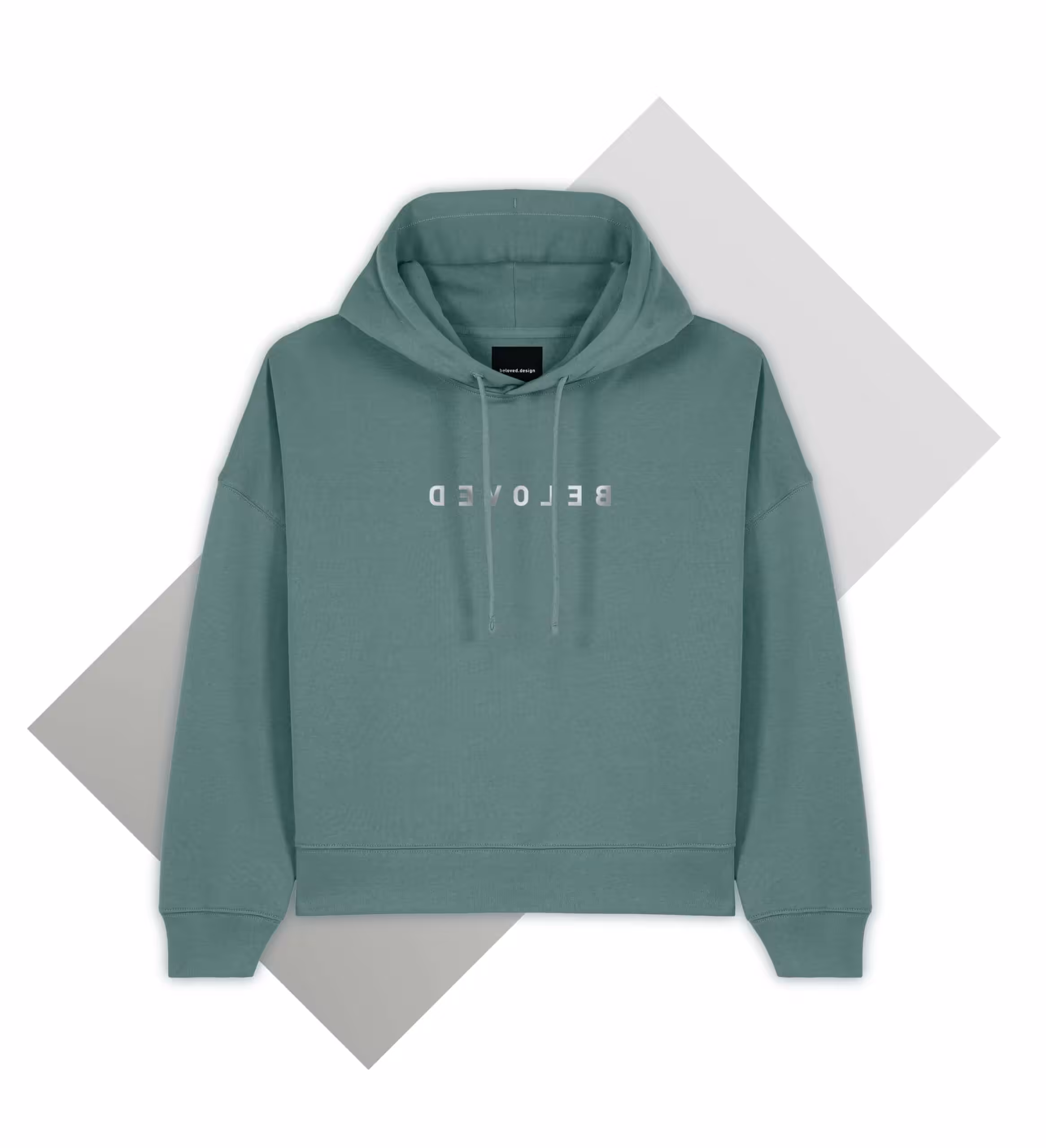 Moderner christlicher Hoodie mit Aufdruck "BELOVED" für Glaubensfans.