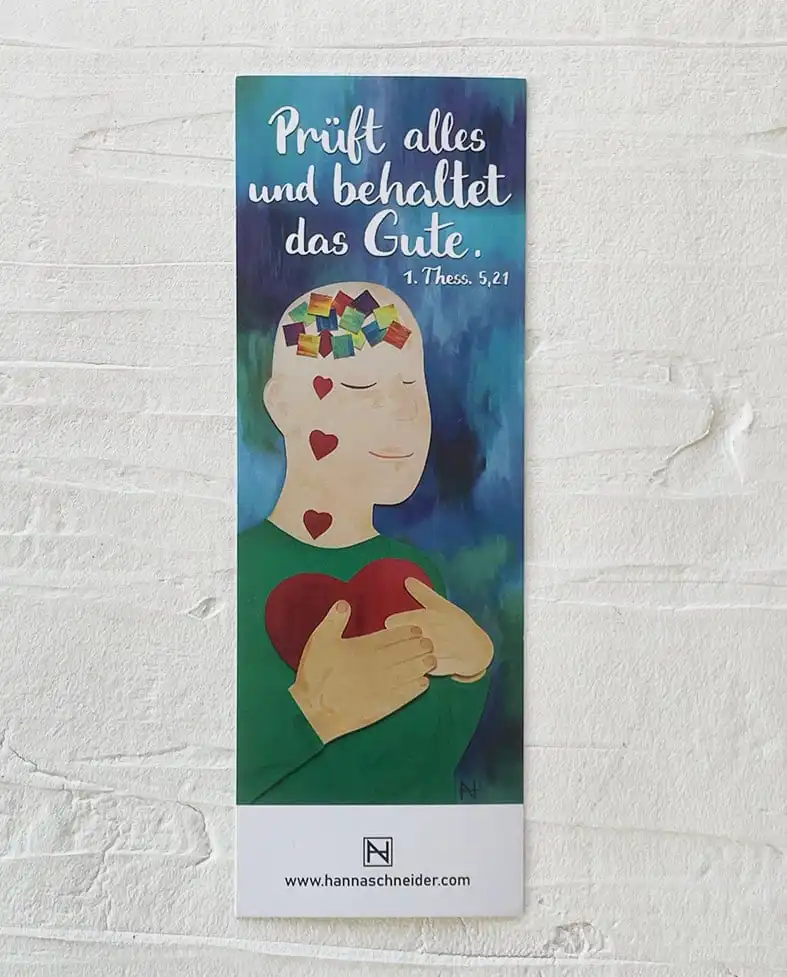 Lesezeichen Jahreslosung 2025 2 Gelassenheit und Glaube, christliche Botschaft, religiöse Kunst, christliche Inspiration, Bibelzitat, christliche Dekoration.