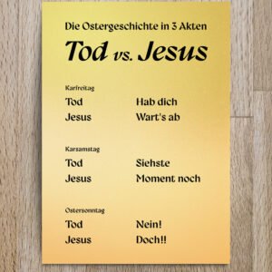 Christliche Ostergrußkarte mit christlichem Spruch und Ostergruß lustig humorvoll Text