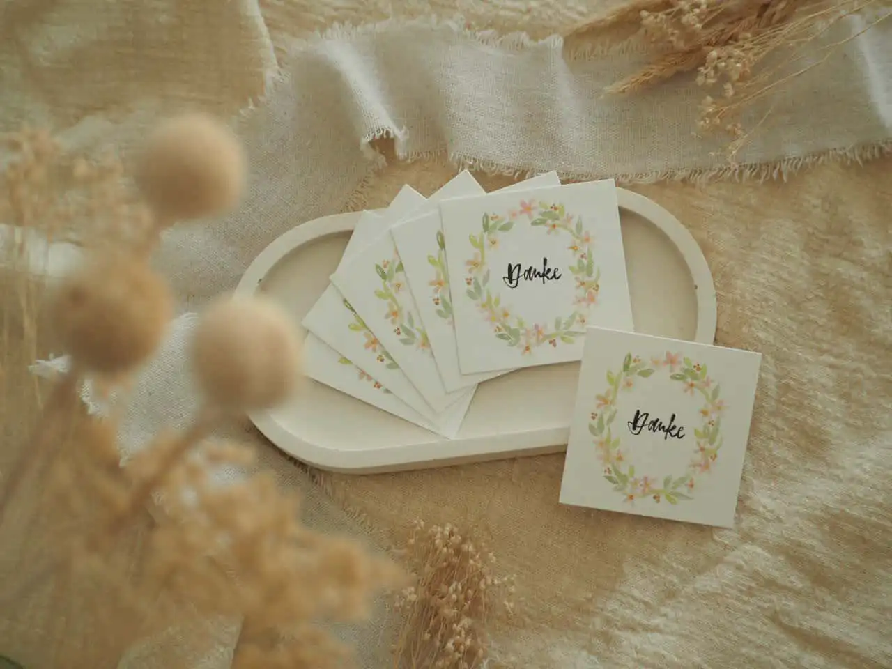 Dankeskarten mit Blumenmuster für christliche Veranstaltungen, Geschenkideen, christliche Grüße.