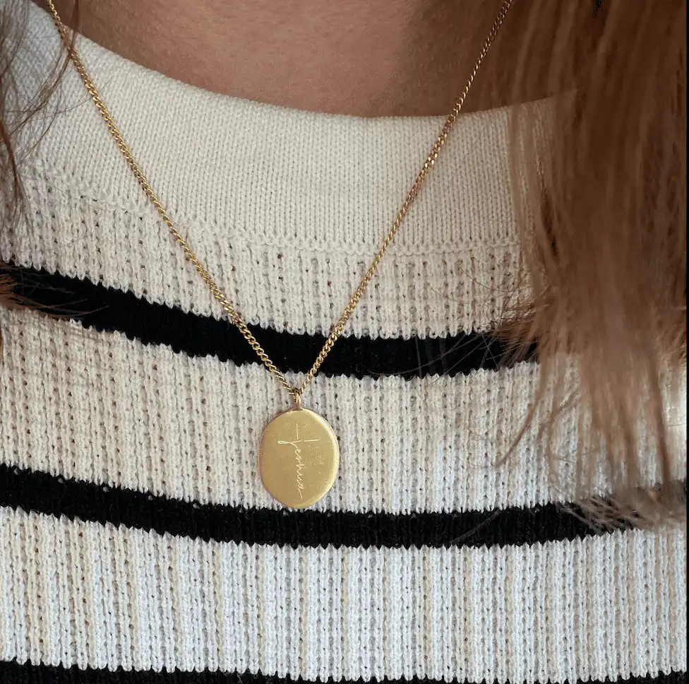 Glaubensschmuck goldene Halskette mit christlichem Anhänger, christliches Geschenkidee, Mookho.de.