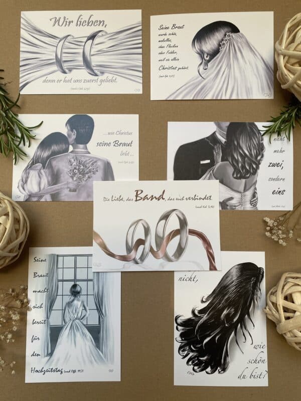 Hochzeitskarten mit christlichen Bibelversen und Symbolen, Geschenkideen für christliche Hochzeit.