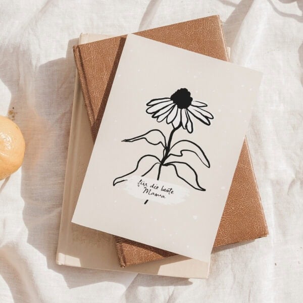 Blumenkarte für Mama, christliche Geschenkidee, handgemacht, Glückwunschkarte, Mookho.de.