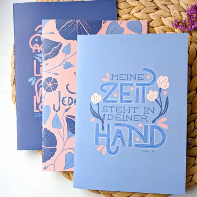 Segensbüchlein Set mit 3 Notizbüchern 1 Gebetbuch mit christlichem Zitat, Erinnerung an Gottes Gegenwart, christliche Inspiration.