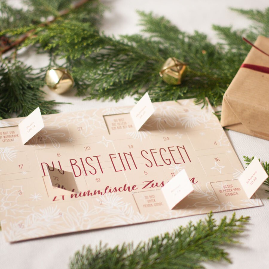 Adventskalender mit 24 Bibelversen, ideal für die Vorweihnachtszeit. Perfekt für Familie, Paare und als Geschenk.