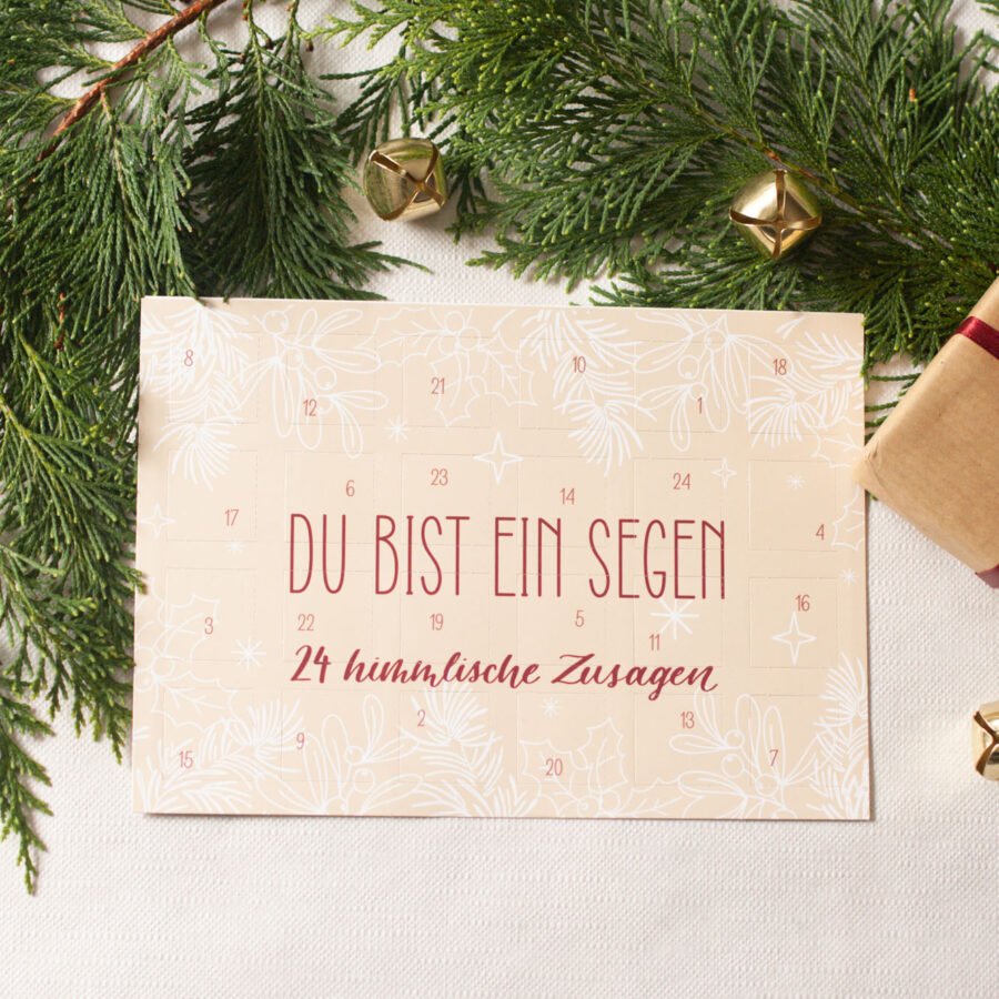Adventskalender mit 24 Bibelversen, ideal für die Vorweihnachtszeit. Perfekt für Familie, Paare und als Geschenk.