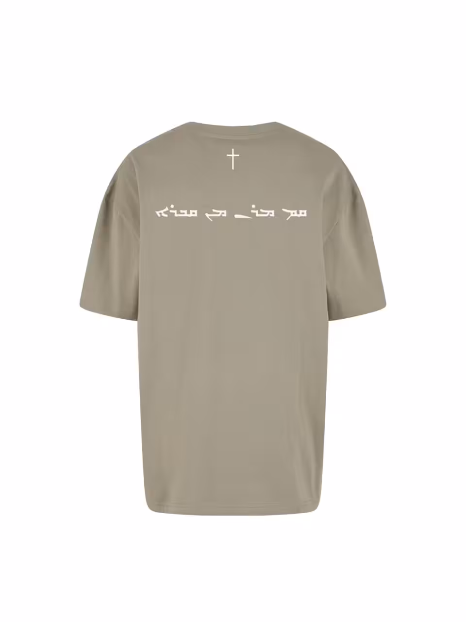 Glaubens-T-Shirt mit arabischer Schrift und Kreuzmotiv, christliche Mode online kaufen.