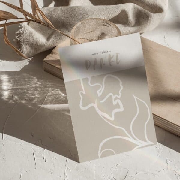 Segenskarte mit christlichem Dankesmotiv, liebevoll gestaltete Grußkarte für Christen.