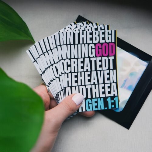 christliche Kleidung 10 Christliche Sticker – GOD CREATED | Bibelvers Aufkleber für Evangelisation, Gemeinde, Jugendgruppe und Alltag – wetterfest und ablösbar mookho