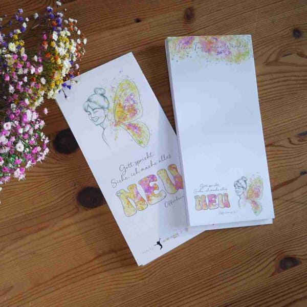 Bunte biblische Grußkarten mit Engelmotiv und Blumen, christliche Grüße, themenbezogen.