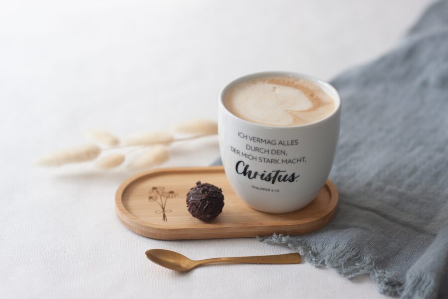Christliche Geschenktasse – hochwertig bedruckte Tasse mit Bibelvers Philipper 4,13