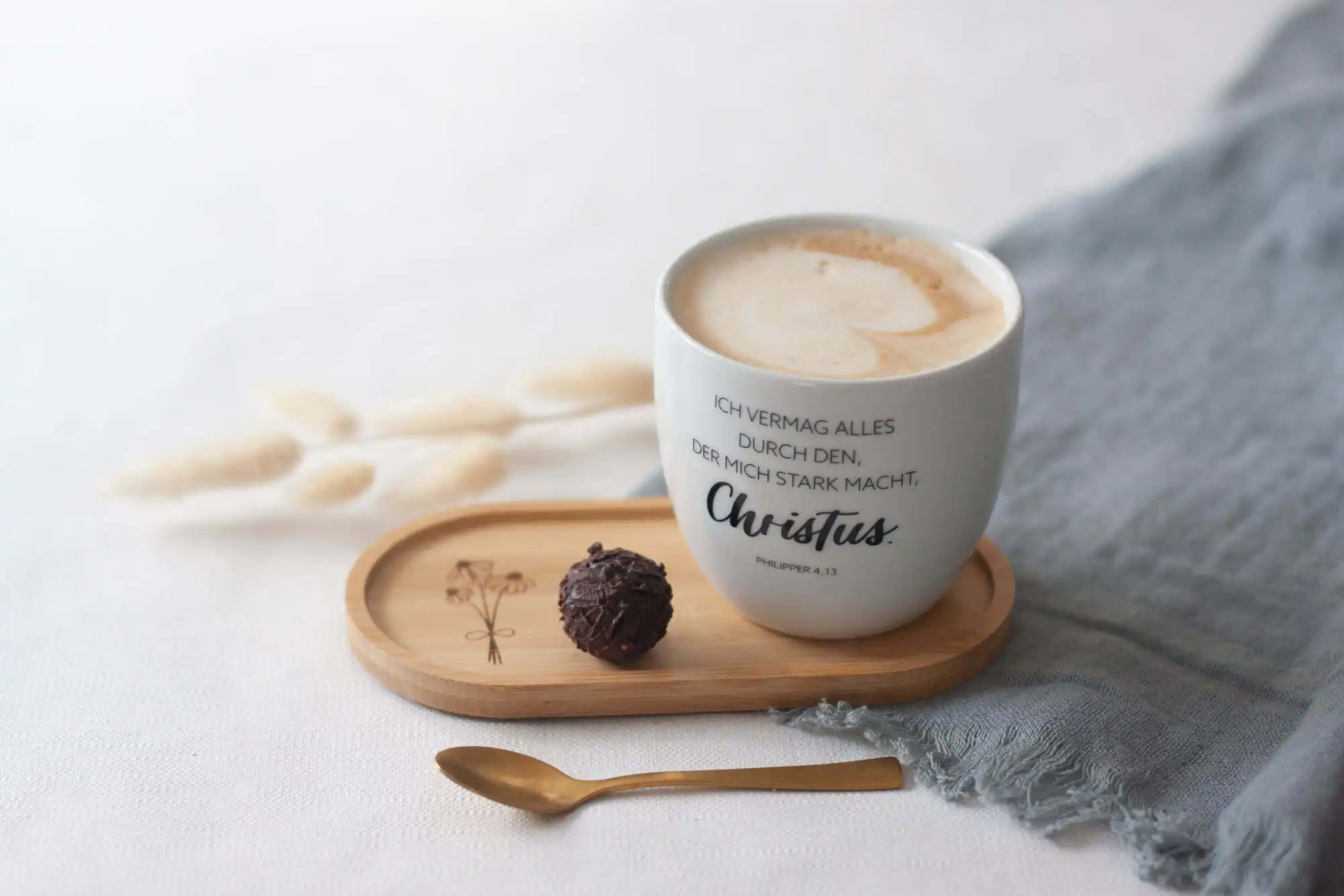 Christliche Tasse „Ich vermag alles durch den, der mich stark macht, Christus“ Philipper 4,13 3 Segensvoller Kaffeetasse mit Bibelvers und Christuskraft, christliche Markenwelt.