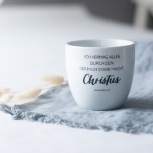 Christliche Geschenktasse – hochwertig bedruckte Tasse mit Bibelvers Philipper 4,13