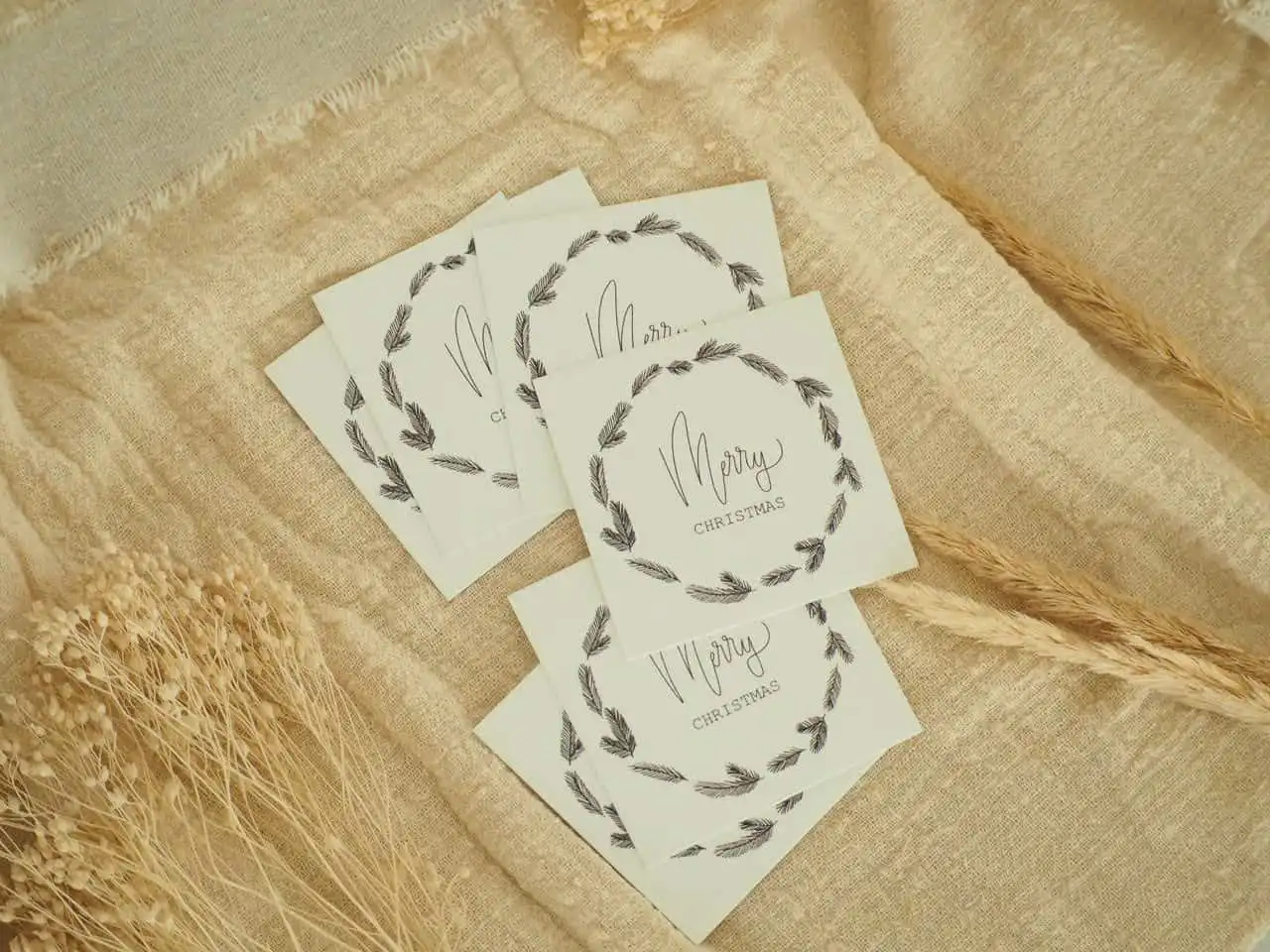 Merry Christmas, Minikartenset, 6er Kartenset 3 Weihnachtskarten mit christlichem Design, Grußkarten, Christliche Grußbotschaften.