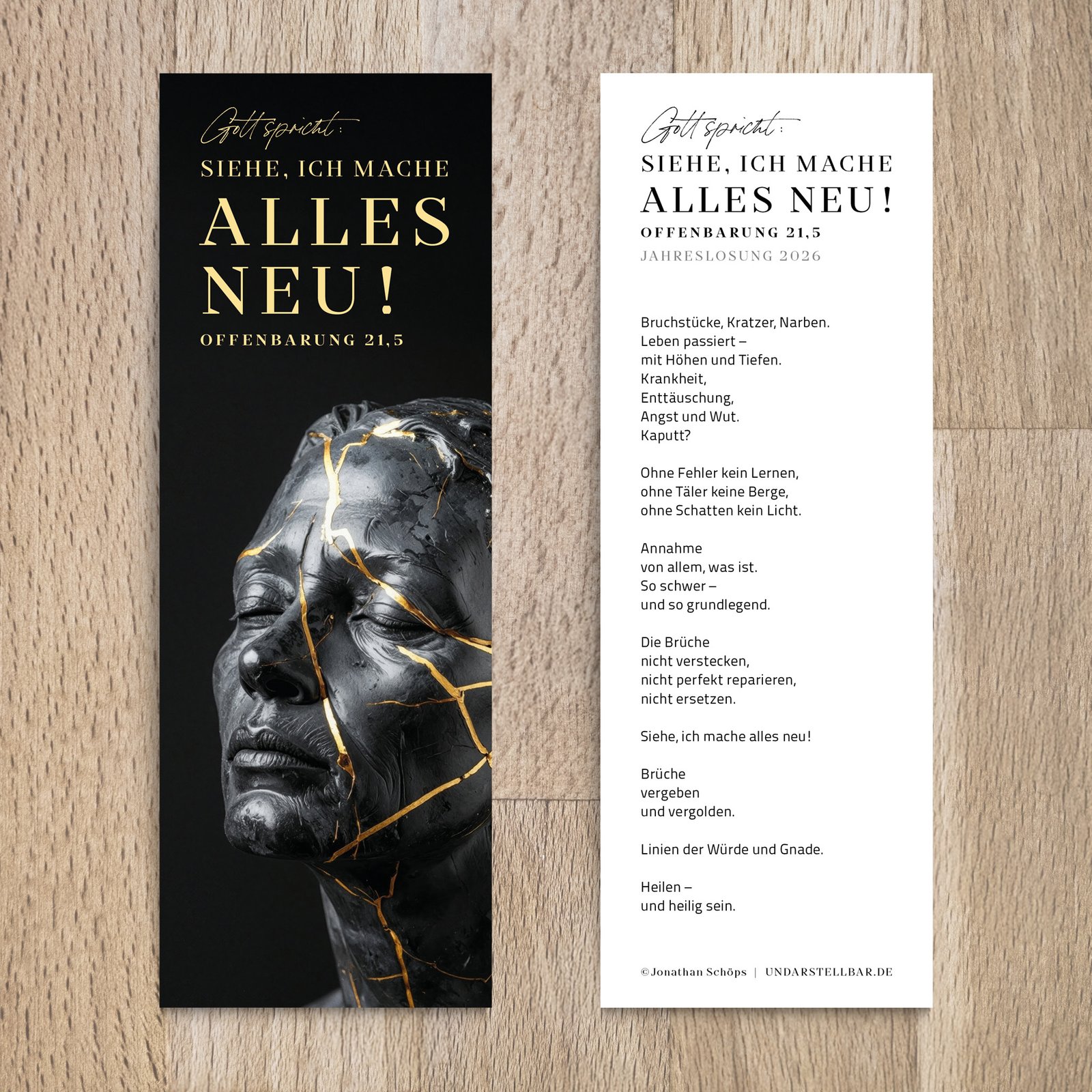 Jahreslosung 2026 Lesezeichen Kintsugi_christliche Bilder_undarstellbar.de Jahreslosung 2026 Lesezeichen Kintsugi