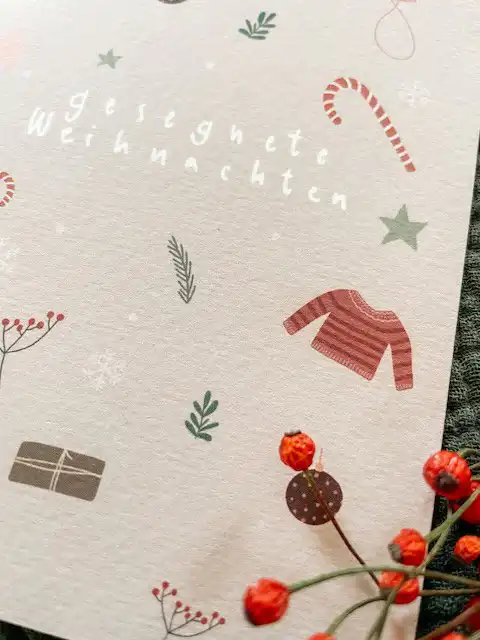 Weihnachtskartenset mit Aquarell-Illustrationen 3 Geschenke Weihnachten christlich, christliche Weihnachtsgrüße, Weihnachtskarte religiös.