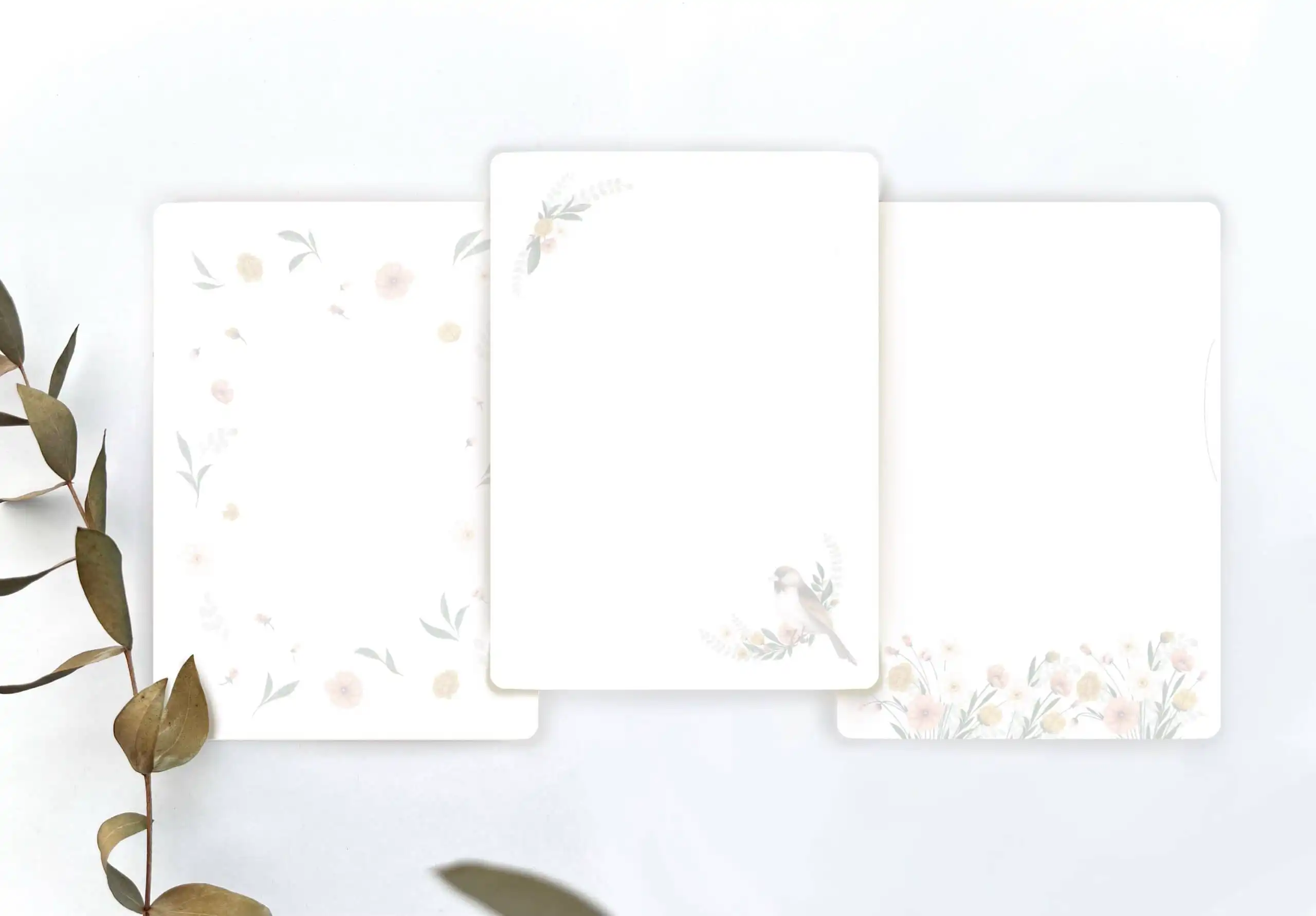 Christliches Karten Set Bibelvers Postkarten Frühling Ermutigung christliches Geschenk 2 Fein gestaltete hochwertige Briefpapiere mit Blumenmuster für edle Grußkarten.