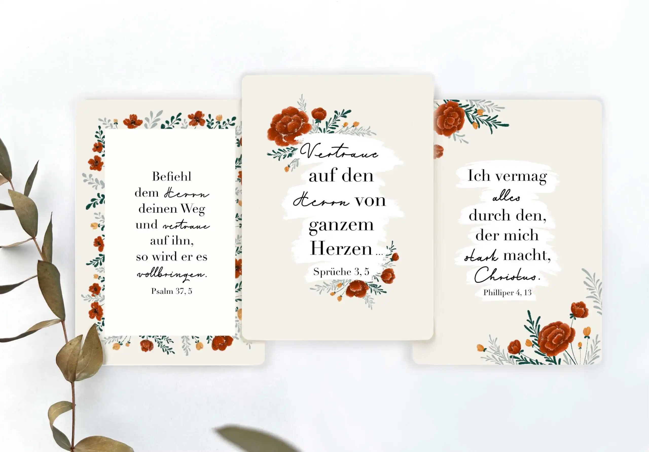 Himmlische Bibelverse mit Blumenrahmen, handgeschriebene Gestaltung, inspirierende Sprüche.