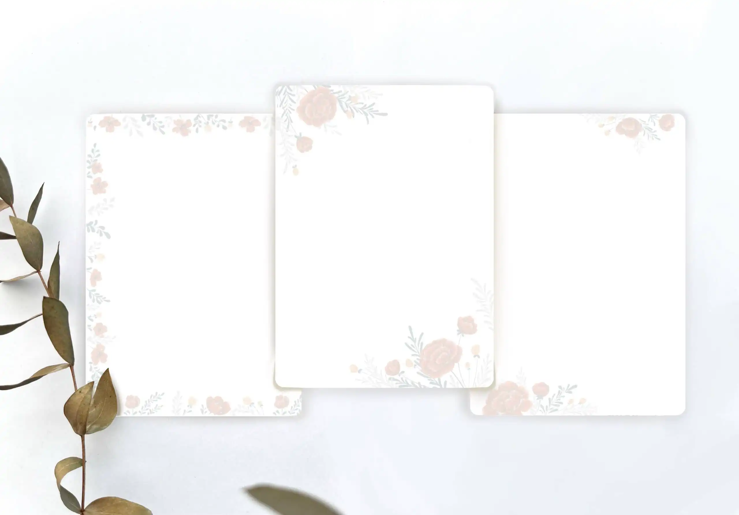 Karten Set, christlich, Bibelverse, „Vetrauen“, Ermutigung, Christliches Geschenk 2 Elegante floral gestaltete Notizpapiere im minimalistischen Design.