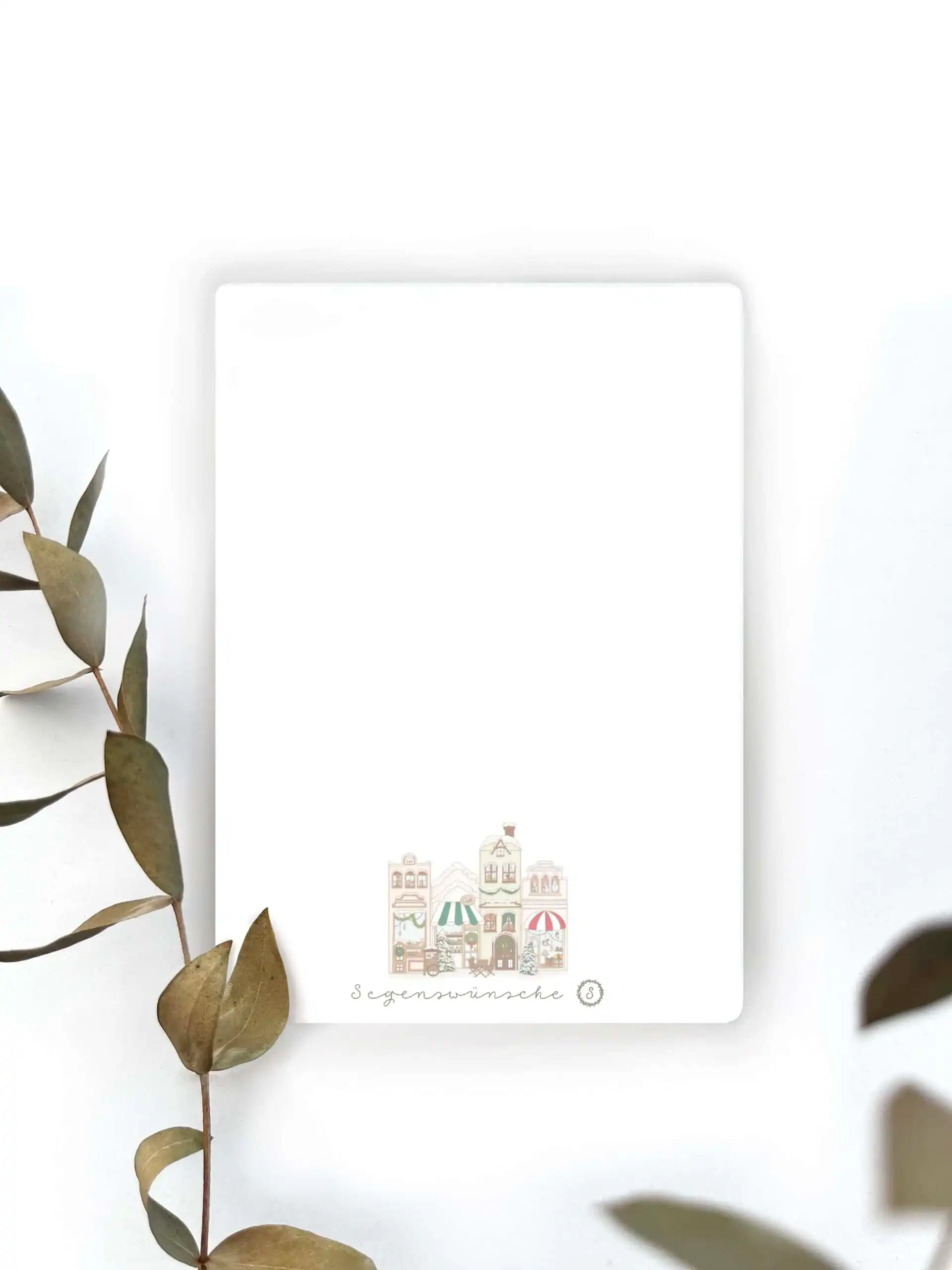 Christliche Karte Weihnachten, Weihnachtskarte, Häuserreihe, Sonntagsschule Geschenk Weihnachtsgeschenk 2 Maßgeschneiderter Wunsch-Grußkarte mit charmanten Häuser-Illustration, ideal für persönliche Grüße.