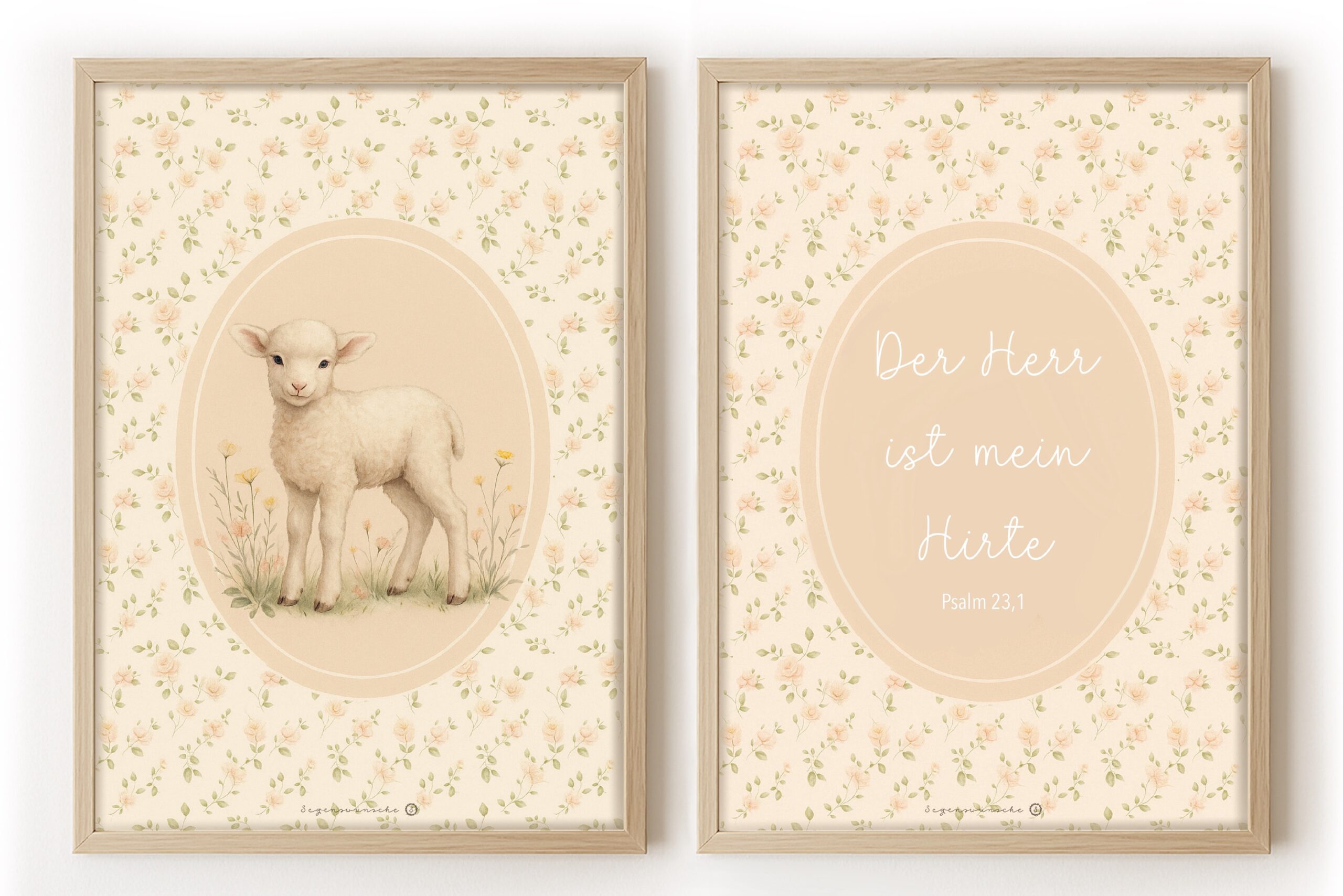 Christliches Kinder Poster Set Für Mädchen Psalm 23 Bibelvers Wandkunst Christlich Kinderzimmer Deko Tauf Geschenk Zur Geburt Mädchen Geburtstag Christ