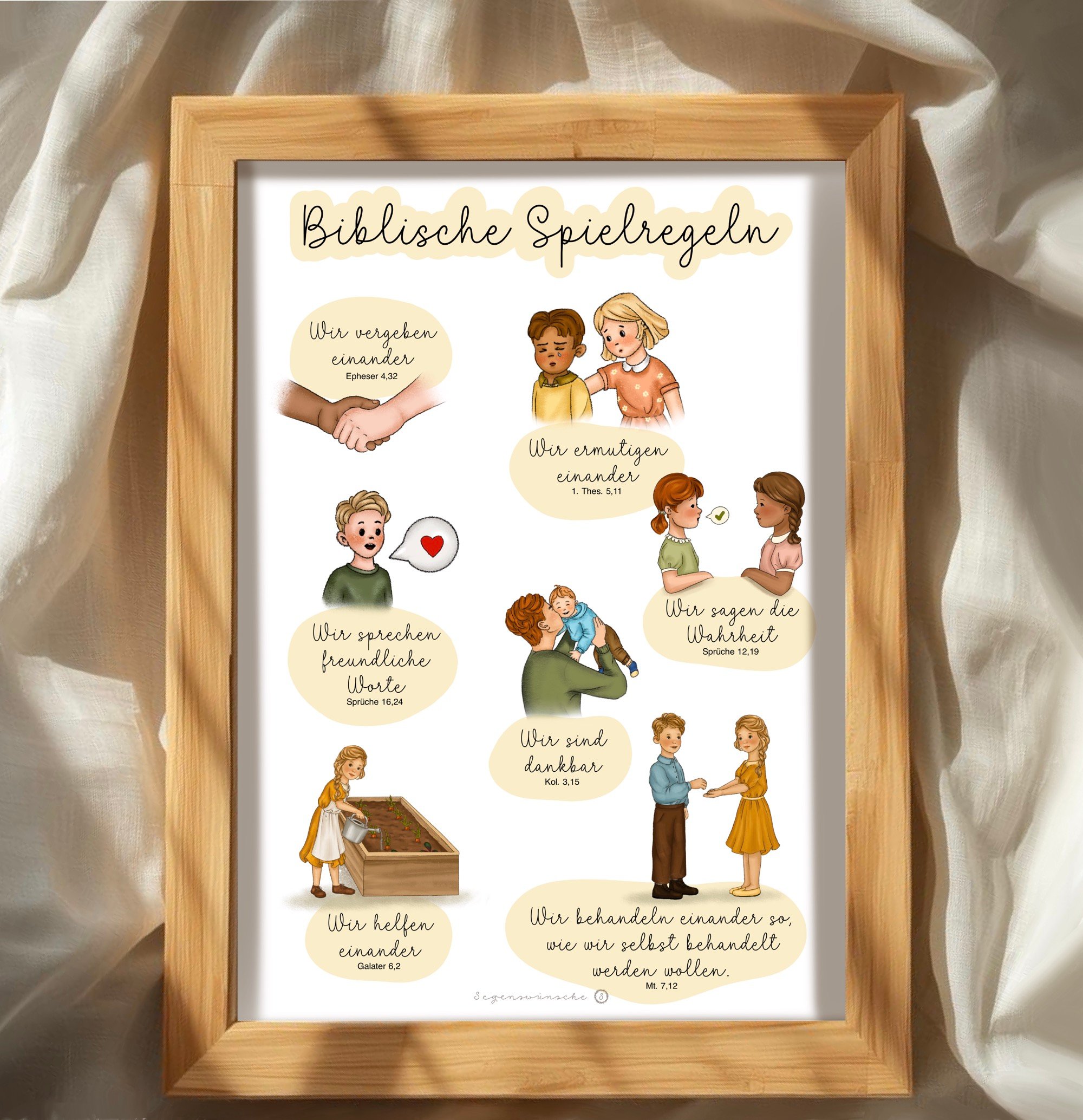 Kinder Poster Biblische Spielregeln Christliches Poster Für Kinder Zimmer Poster Poster Bibelverse Kinder Christliche Wanddeko Lernposter – Bild 2
