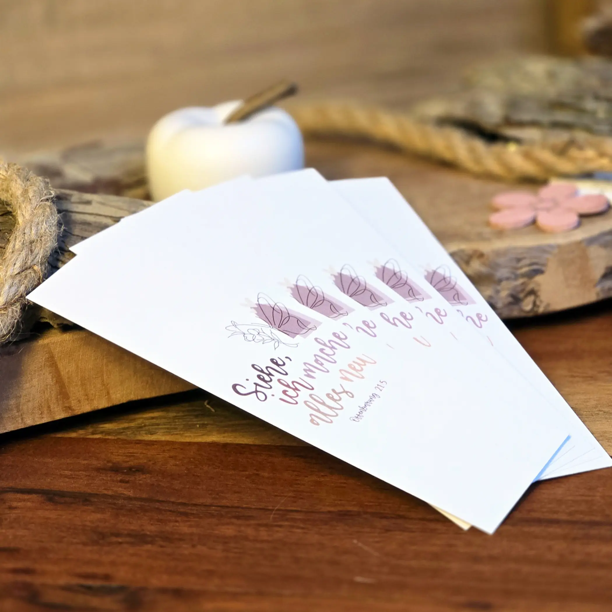 Segenskarte Mit Christlichem Spruch Auf Holztablett, Glauben, Hoffnung, Liebe, Christliches Geschenk.