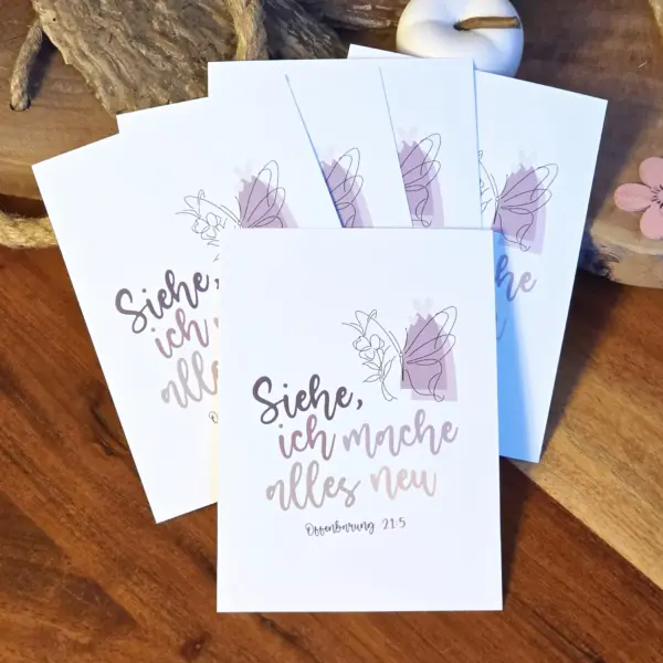 Heilige Botschaft Karte mit Butterfly-Design, christliches Grußkartenset für Glauben.