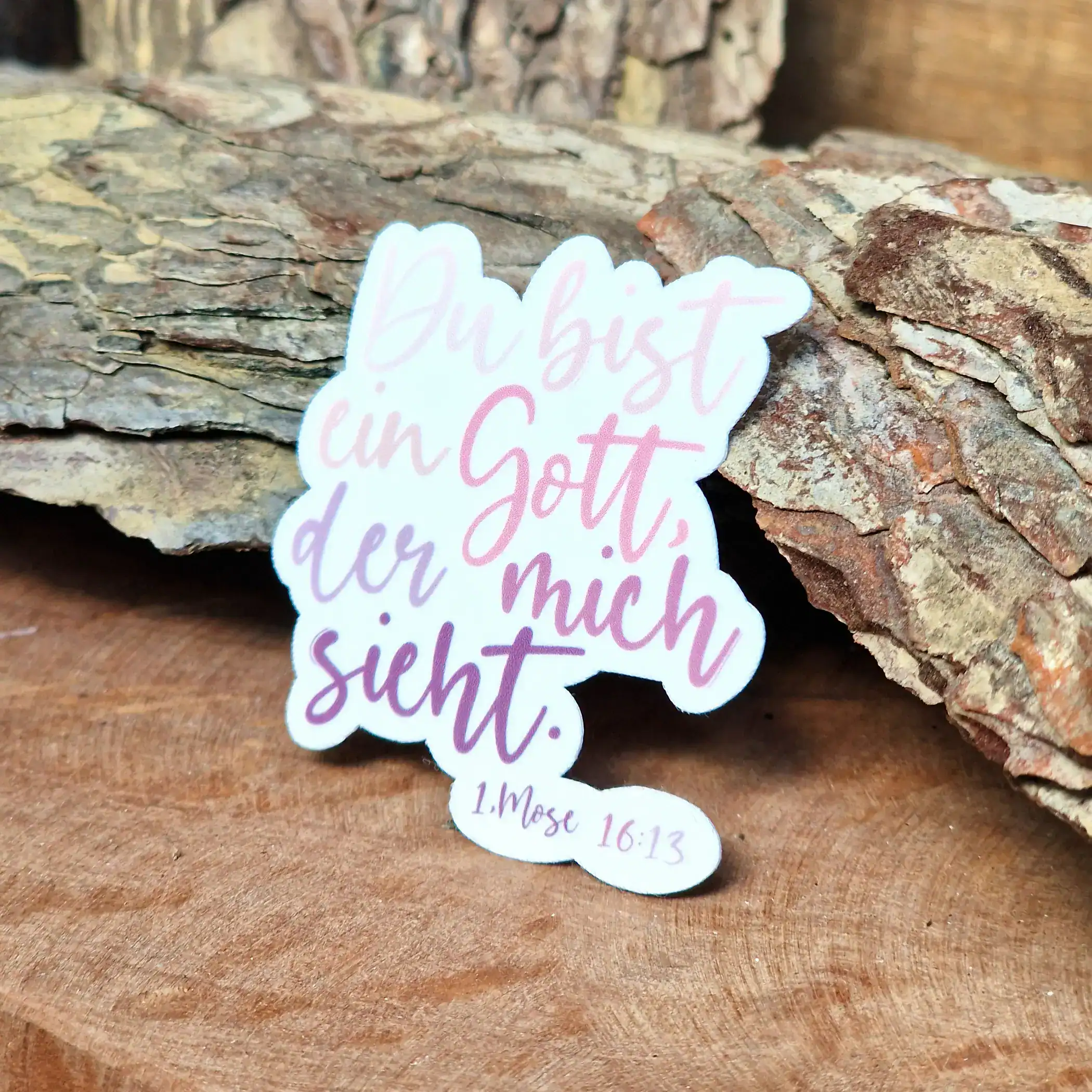 Glaube,Christliche Botschaft,Sticker,1 Mose 16:13,Christen Geschenk,Gottes Wort,Bibelspruch,Glaubenszitat,Katholischer Glaube,Christliche Inspiration.