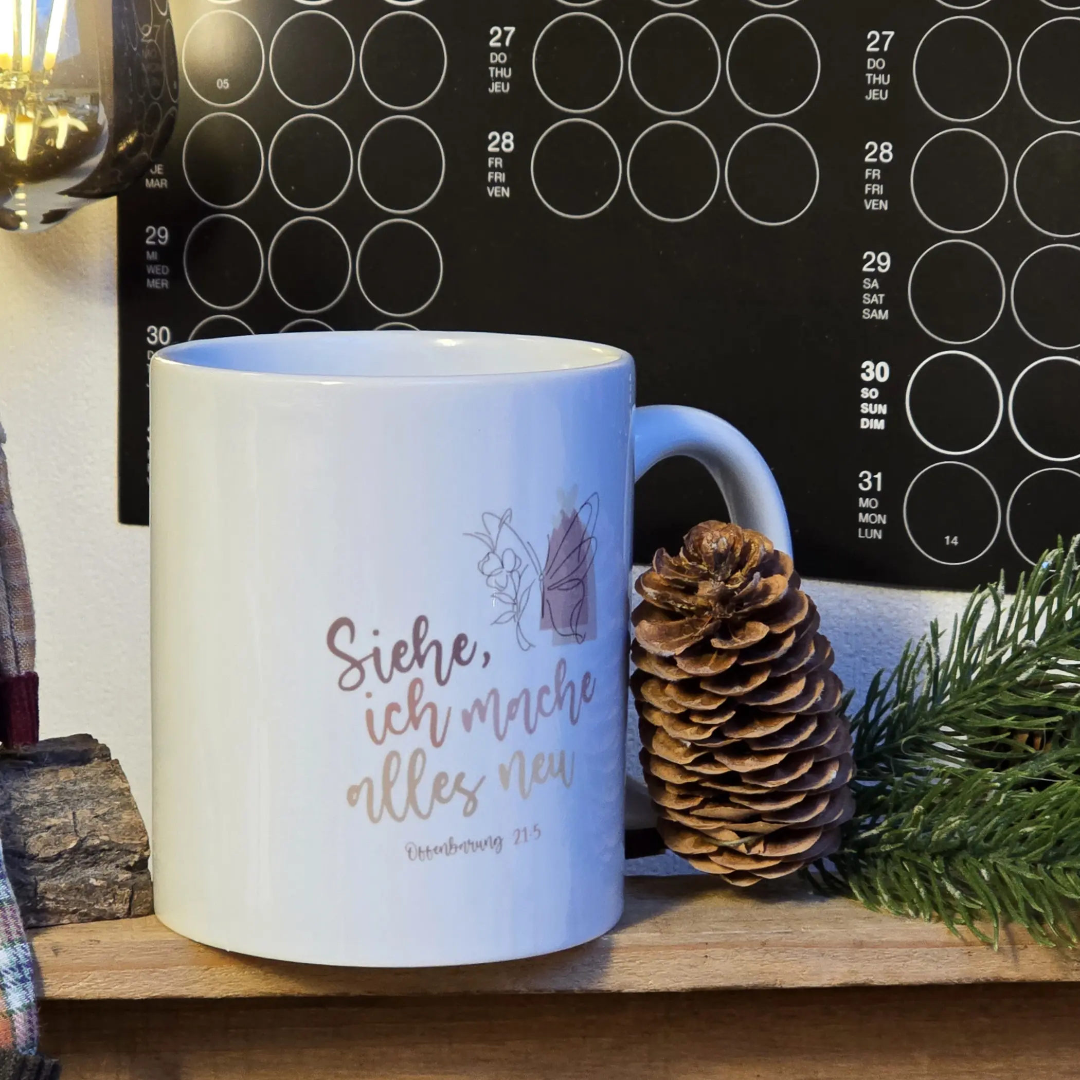 Gottesdienst Mütze Mit Bibelvers Siehe, Ich Mache Alles Neu, Christliche Keramik Bester Qualität.