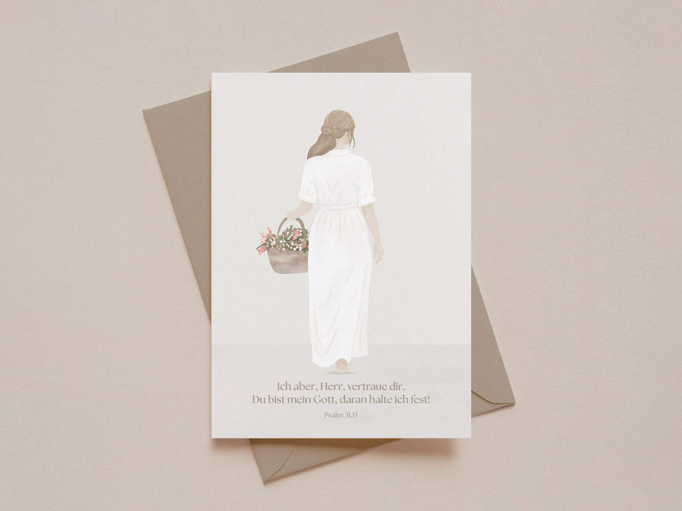 Tröstende Christliche Karte Mit Psalm 31,15, Religiöse Grußkarte Für Christen, Gebet.