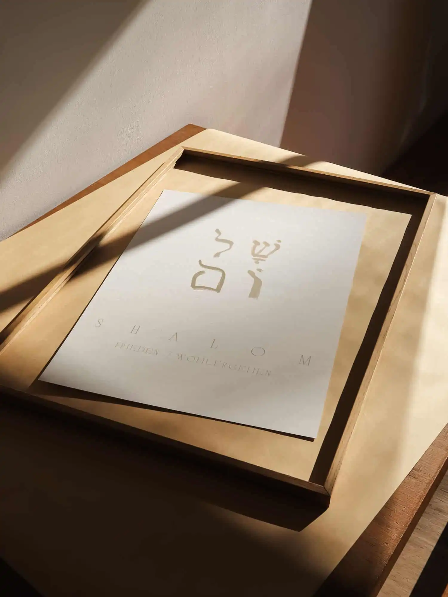 Poster "Shalom" 5 Moderner christlicher Grußkarten-Buchstabendreieck, christliche Marken, christlicher Markt.