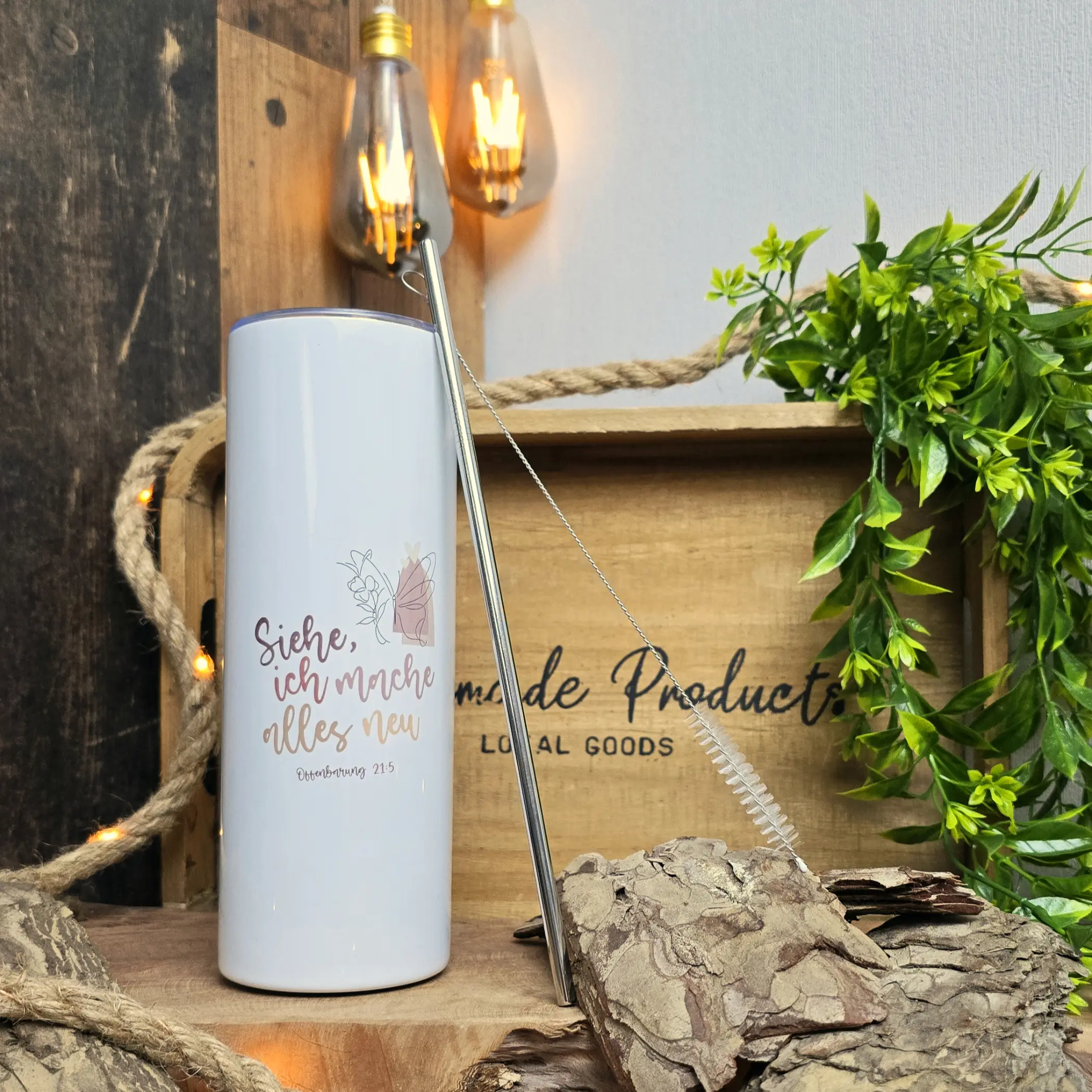 Tumbler | Siehe, ich mache alles neu | Offenbarung 21:5 | Bibelvers | Christlich | Geschenk | Kaffee | Thermobecher | Strohhalm 4 Tumbler | Siehe, ich mache alles neu | Offenbarung 21:5 | Bibelvers | Christlich | Geschenk | Kaffee | Thermobecher | Strohhalm – Bild 4