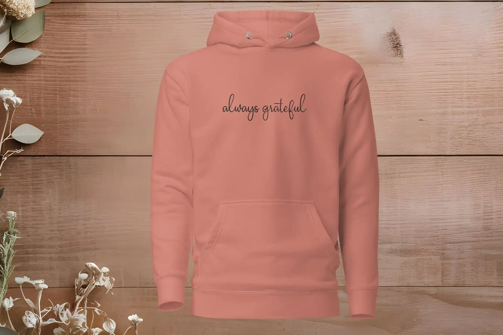 Always grateful Hoodie, christliche Mode, bequemer Pullover, christliches Statement, Mookho.de.