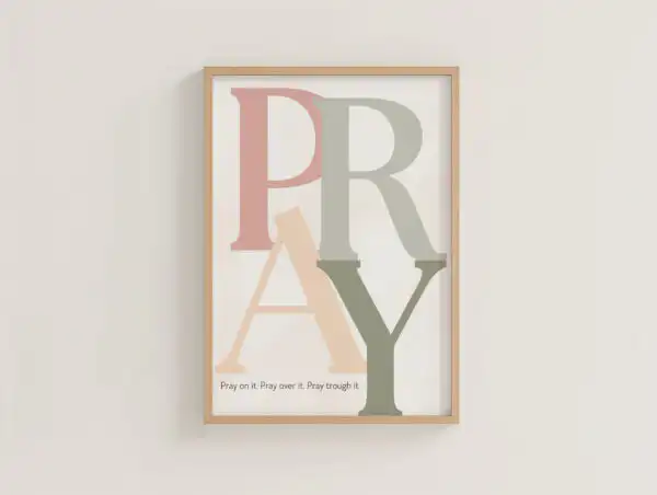 Gebetsrahmen mit christlichem Spruch, moderne Wanddekoration für Zuhause.