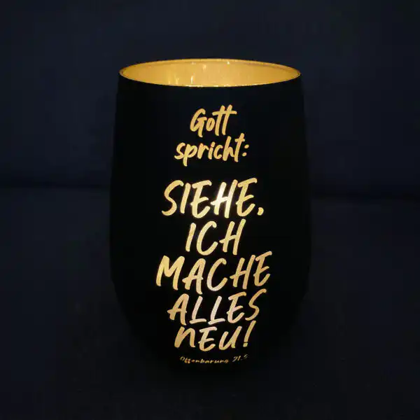 Windlicht Jahreslosung 2026 Siehe ich mache alles neu!