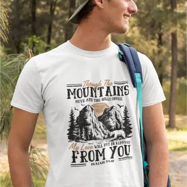 Die Berge und Natur auf dem T-Shirt, christliches Design, Outdoor, Glaube, Inspiration.