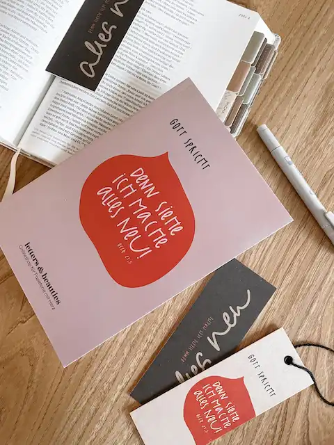Notizheft "alles neu" 2 Gebetsbuch und christliche Markenprodukte auf Holz, spirituelle Inspiration, christlicher Glaube.